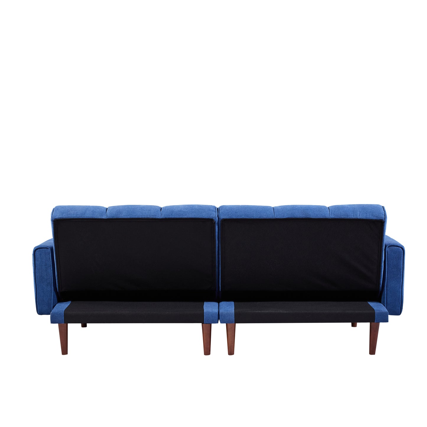 81" Aline Convertible Futon Sofa Bed, Dark Blue