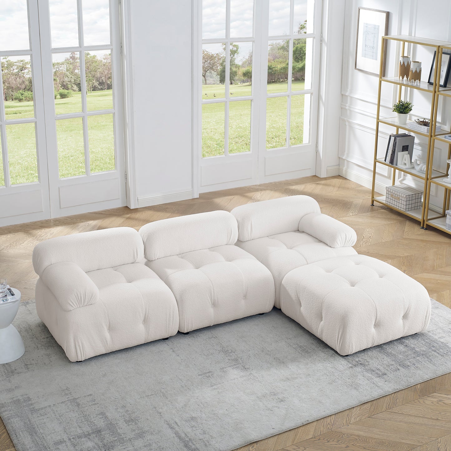 93" Modular Sectional Sofa, Ivory