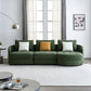 113"Clouded Sectional, Dark Green
