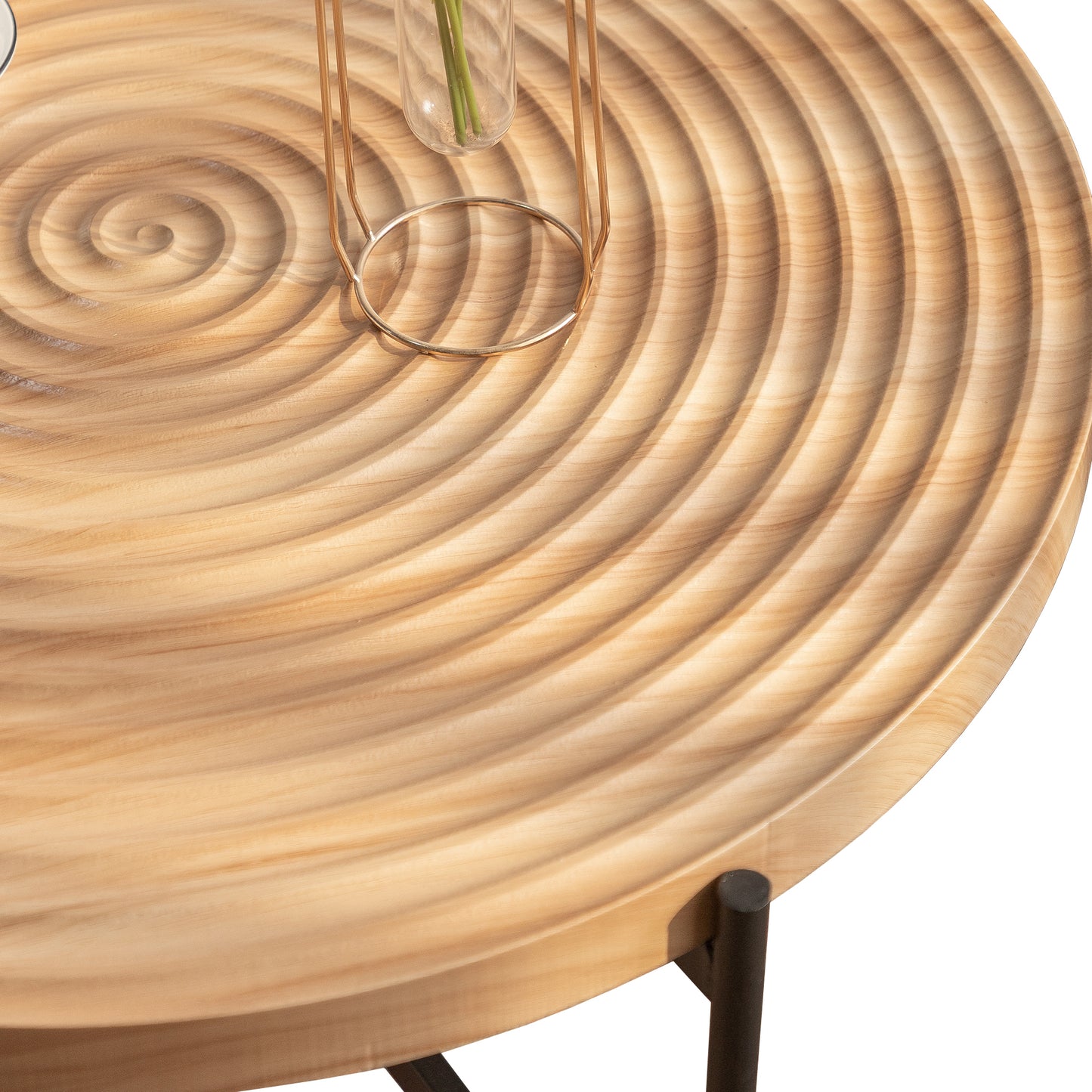 Textured Spiral Design Round Coffee Table , 33"