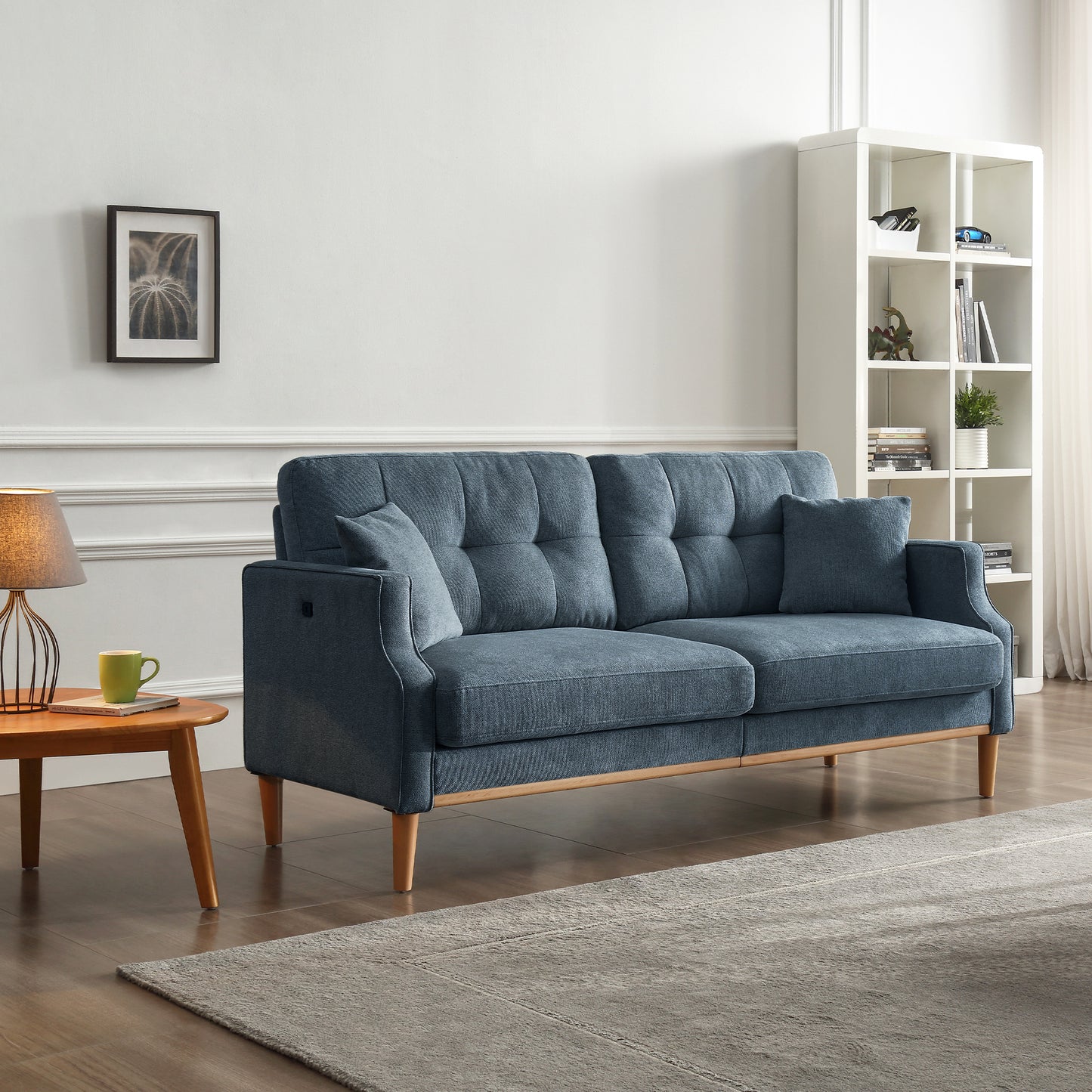 70" Grace Sofa W/Waterproof Fabric, Dark Blue