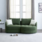 113"Clouded Sectional, Dark Green