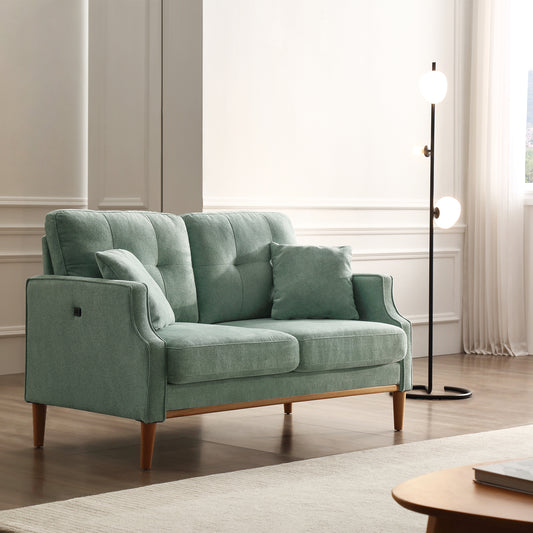 Arden 56" Modern Tufted Sofa – Baby Blue