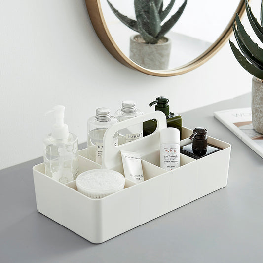 White Storage Caddy With Adjustable Storage