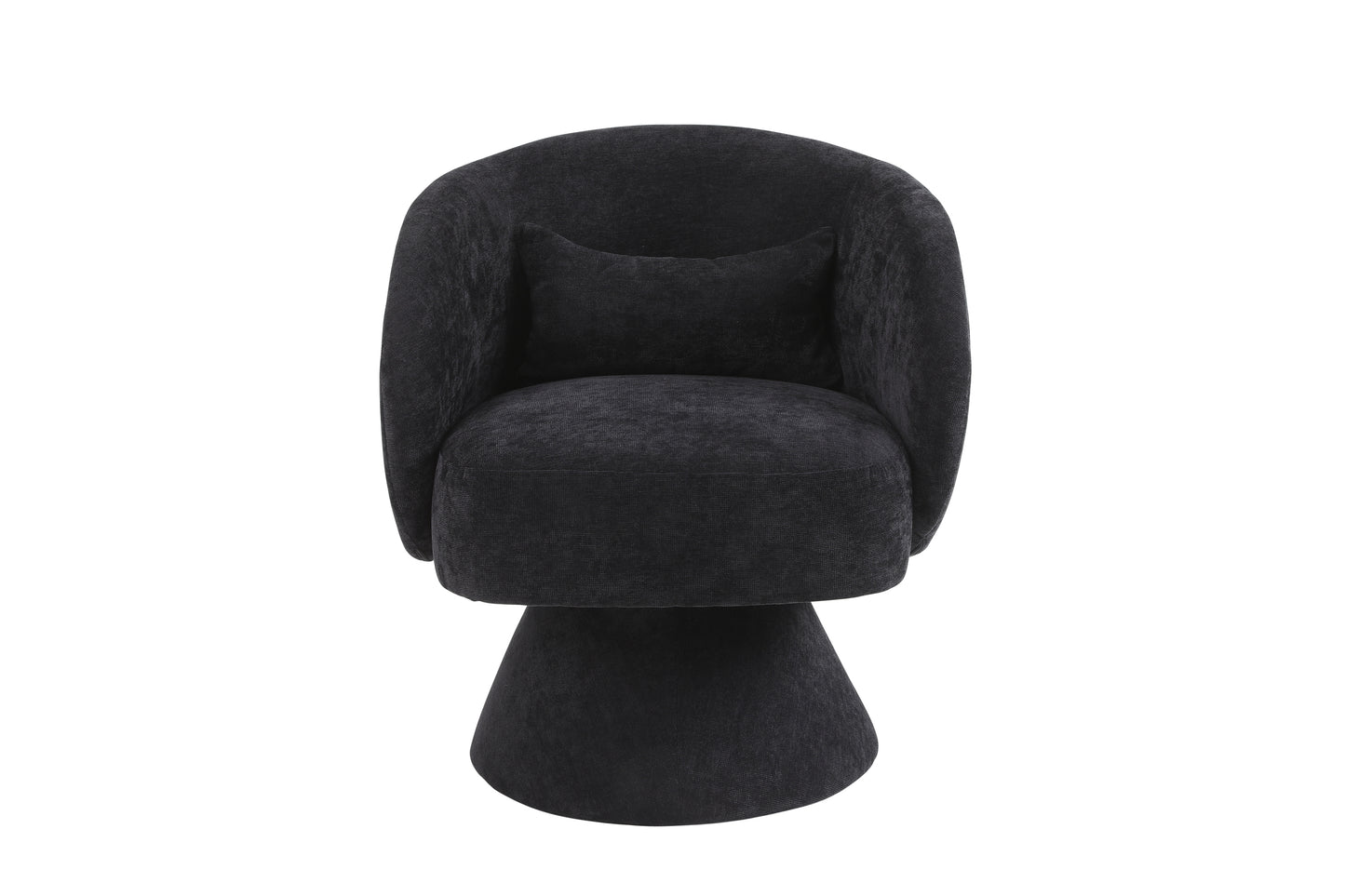 Swivel Barrel Armchair, Black