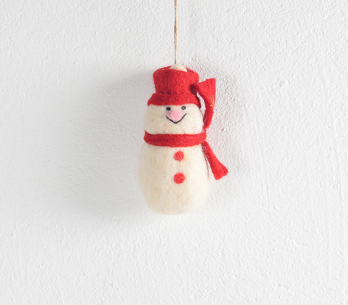 Snowman Felt Ornaments, Set of 2