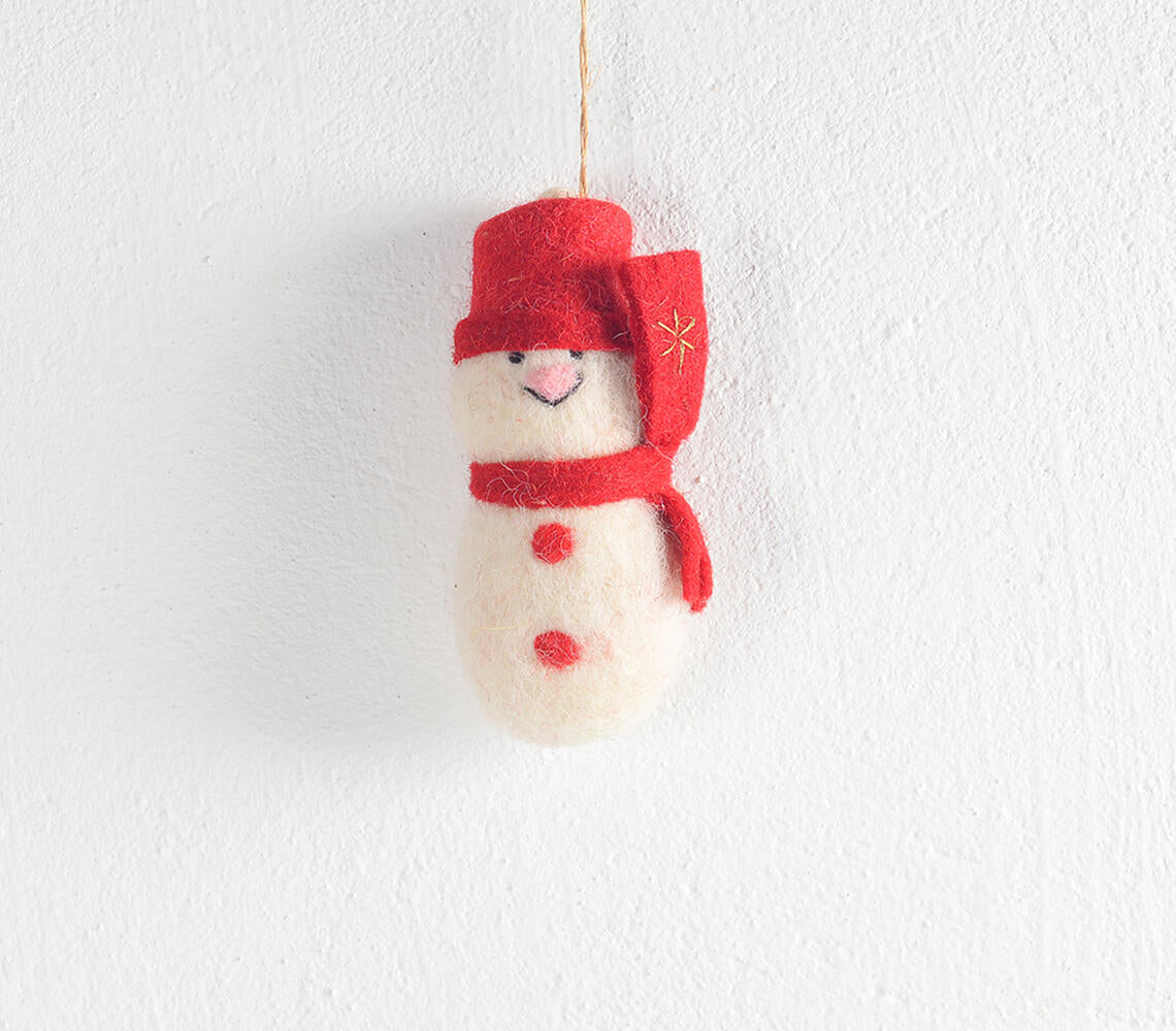 Snowman Felt Ornaments, Set of 2