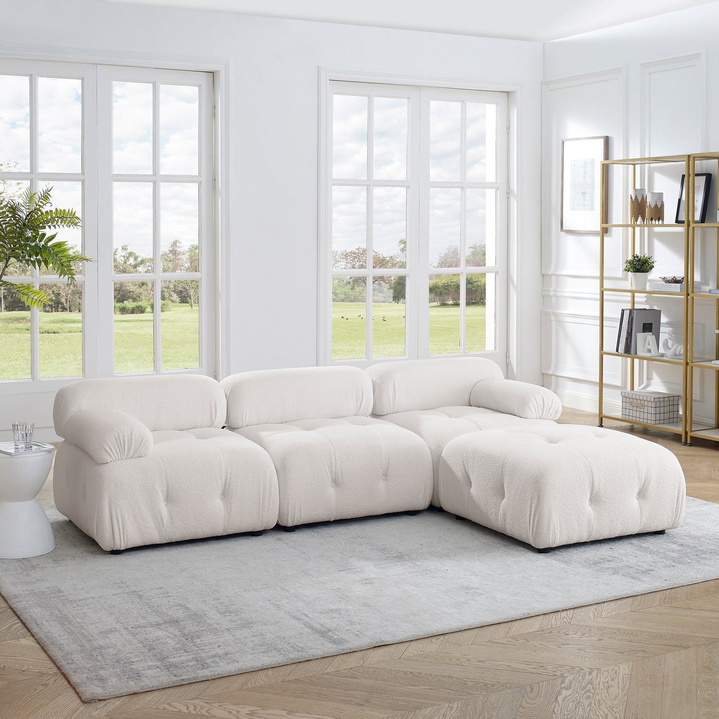 93" Modular Sectional Sofa, Ivory