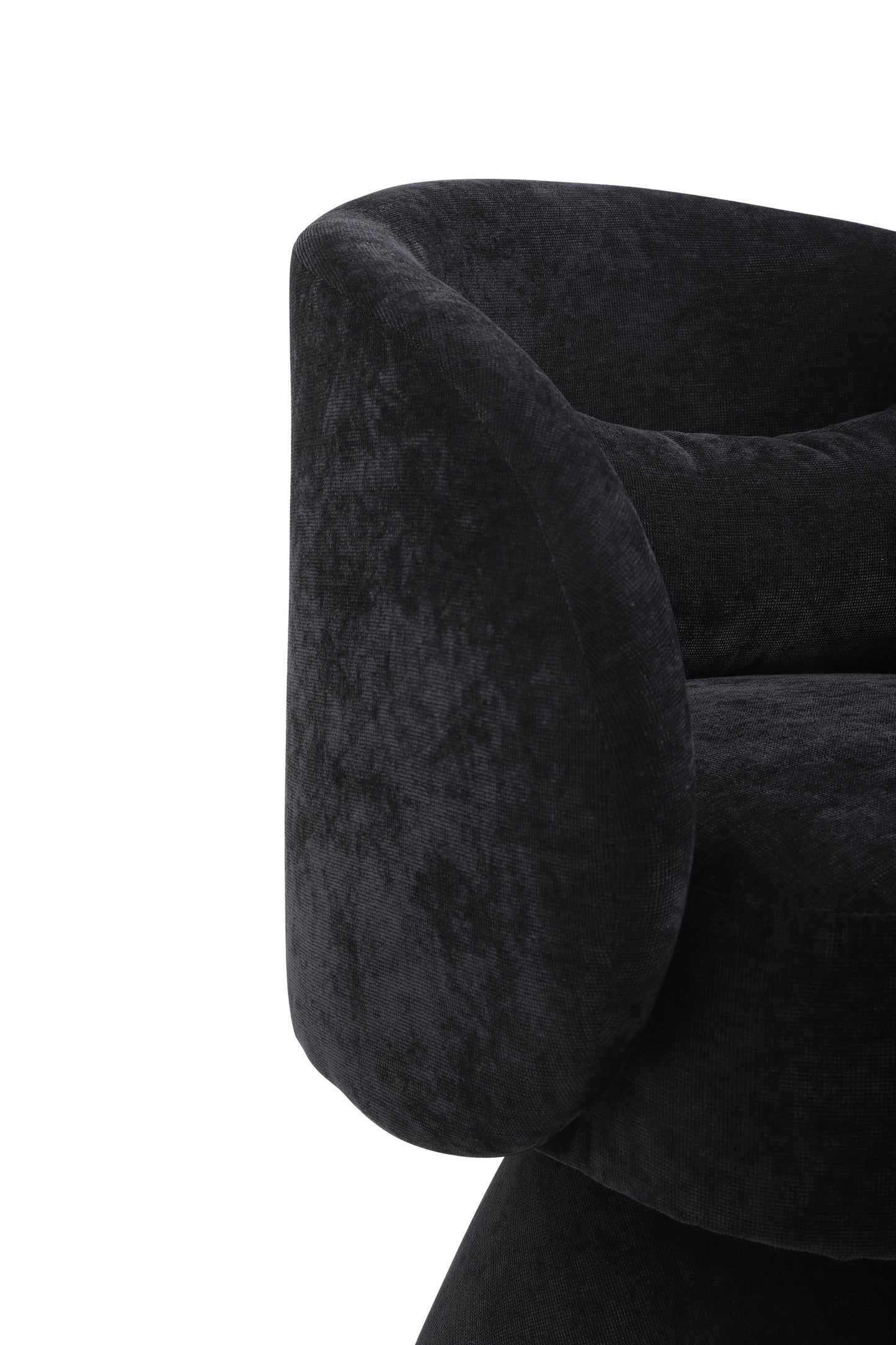 Swivel Barrel Armchair, Black