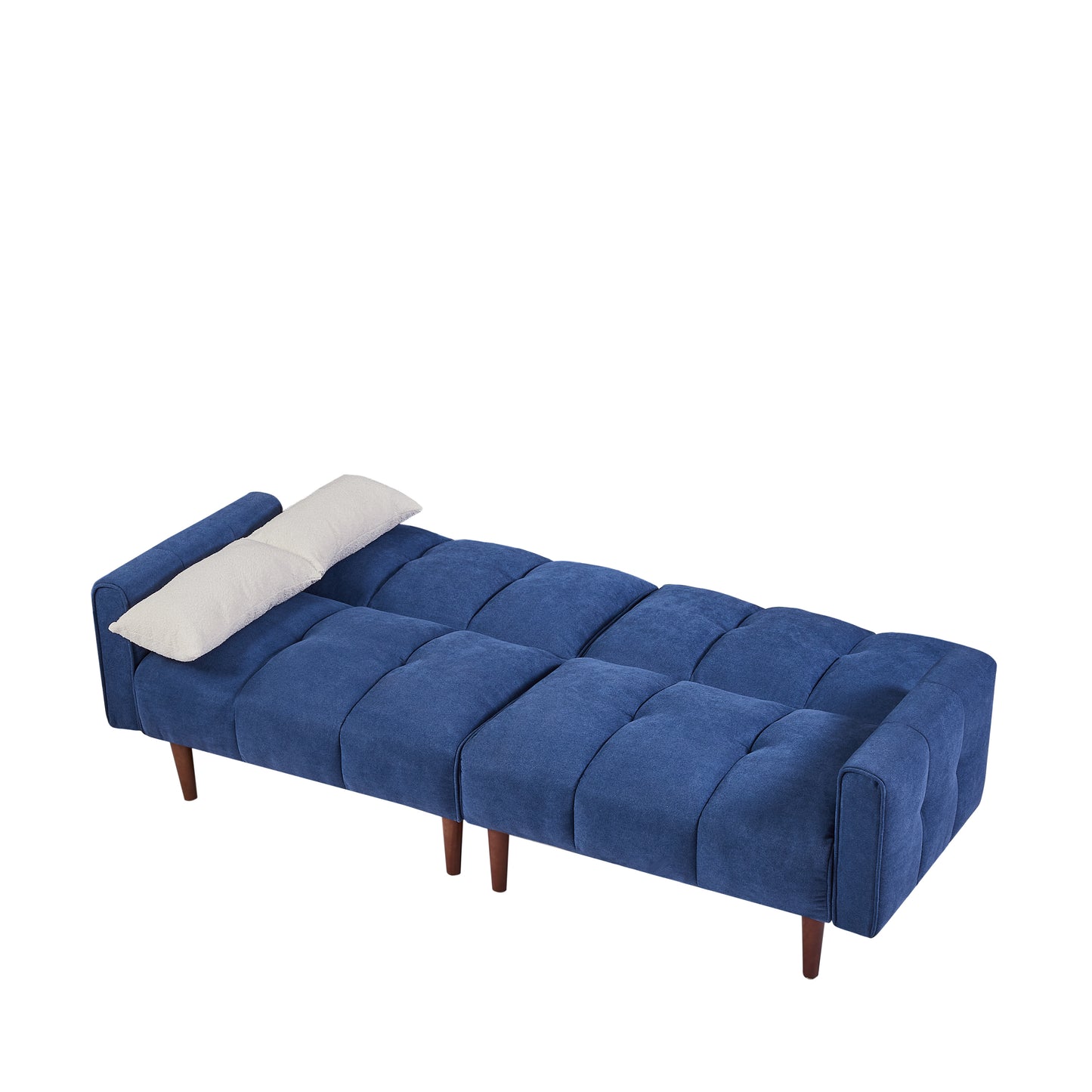 81" Aline Convertible Futon Sofa Bed, Dark Blue