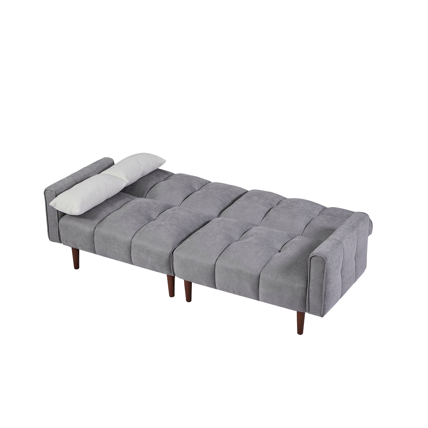 81" Aline Convertible Futon Sofa Bed, Grey