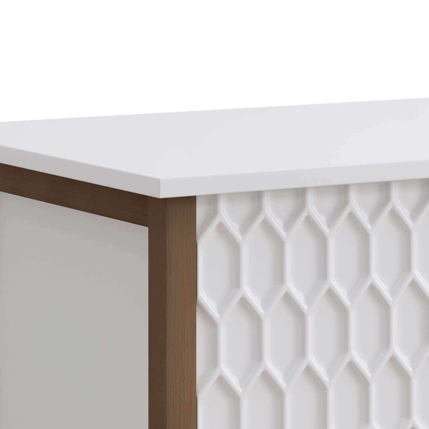 La Mode Two-tier White Entryway Storage Cabinet
