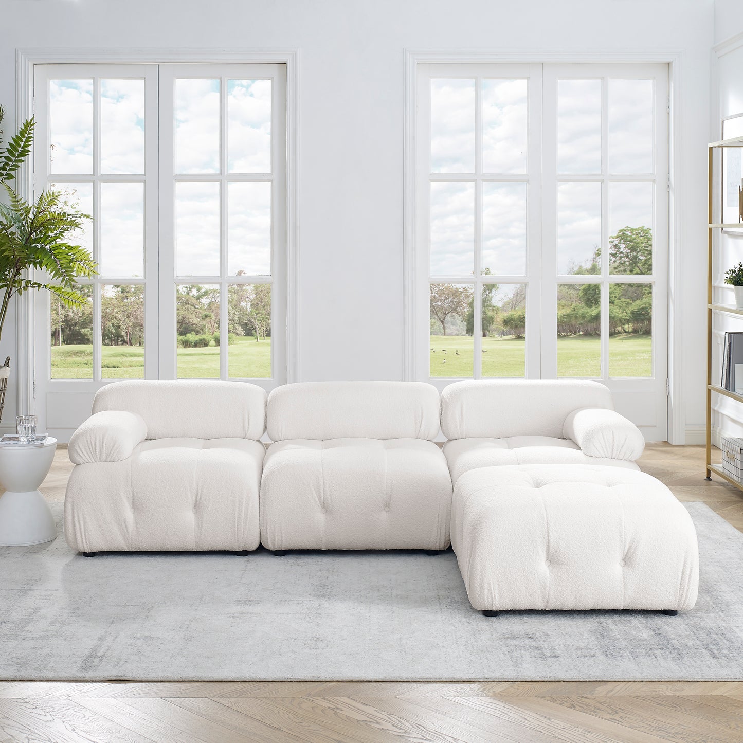 93" Modular Sectional Sofa, Ivory