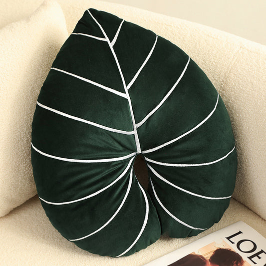 Philodendron Monstera Green Throw Pillow, Large