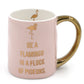 13.5 oz Stoneware Ceramic Mug With Sayings,"Be a Flamingo in a Flock of Pigeons"