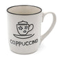 13 oz White Vintage Stoneware Coffee Mugs With Quotes,"Cappuccino"
