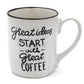 13 oz White Vintage Stoneware Coffee Mugs With Quotes,"Great Ideas Start With Great Coffee"