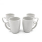 12 oz Contemporary Ceramic Stoneware White Mugs, Set of 2